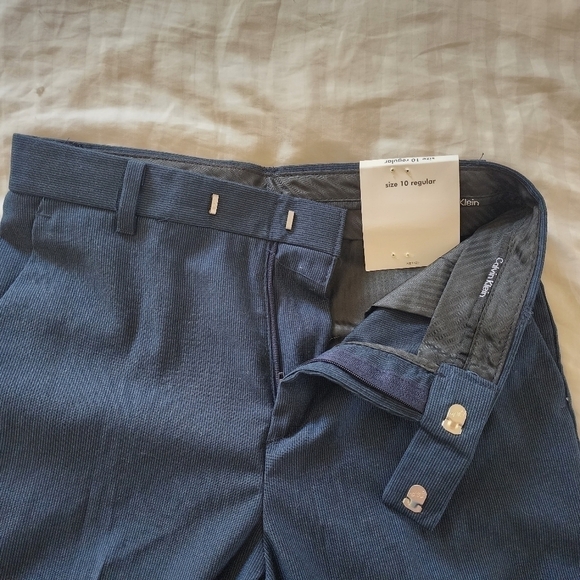 Calvin Klein Boys Dress Pants in Blue w/ White Stripes size 10 NWT - Picture 4 of 6